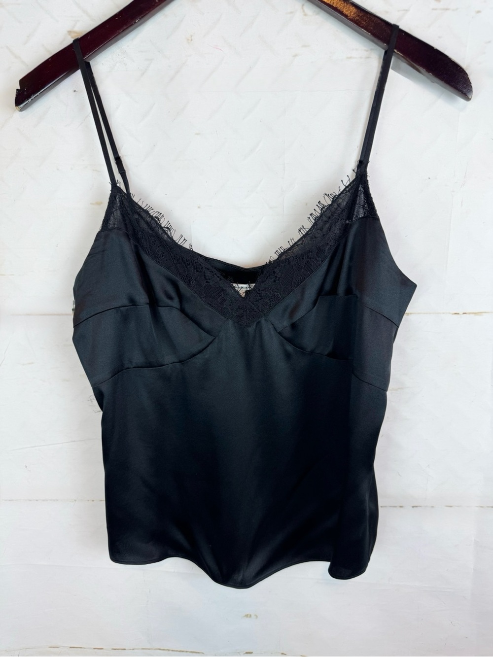 Diane Von Furstenberg | Black 100% Silk Lace Cami Top, 10